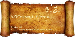 Várkonyi Efraim névjegykártya